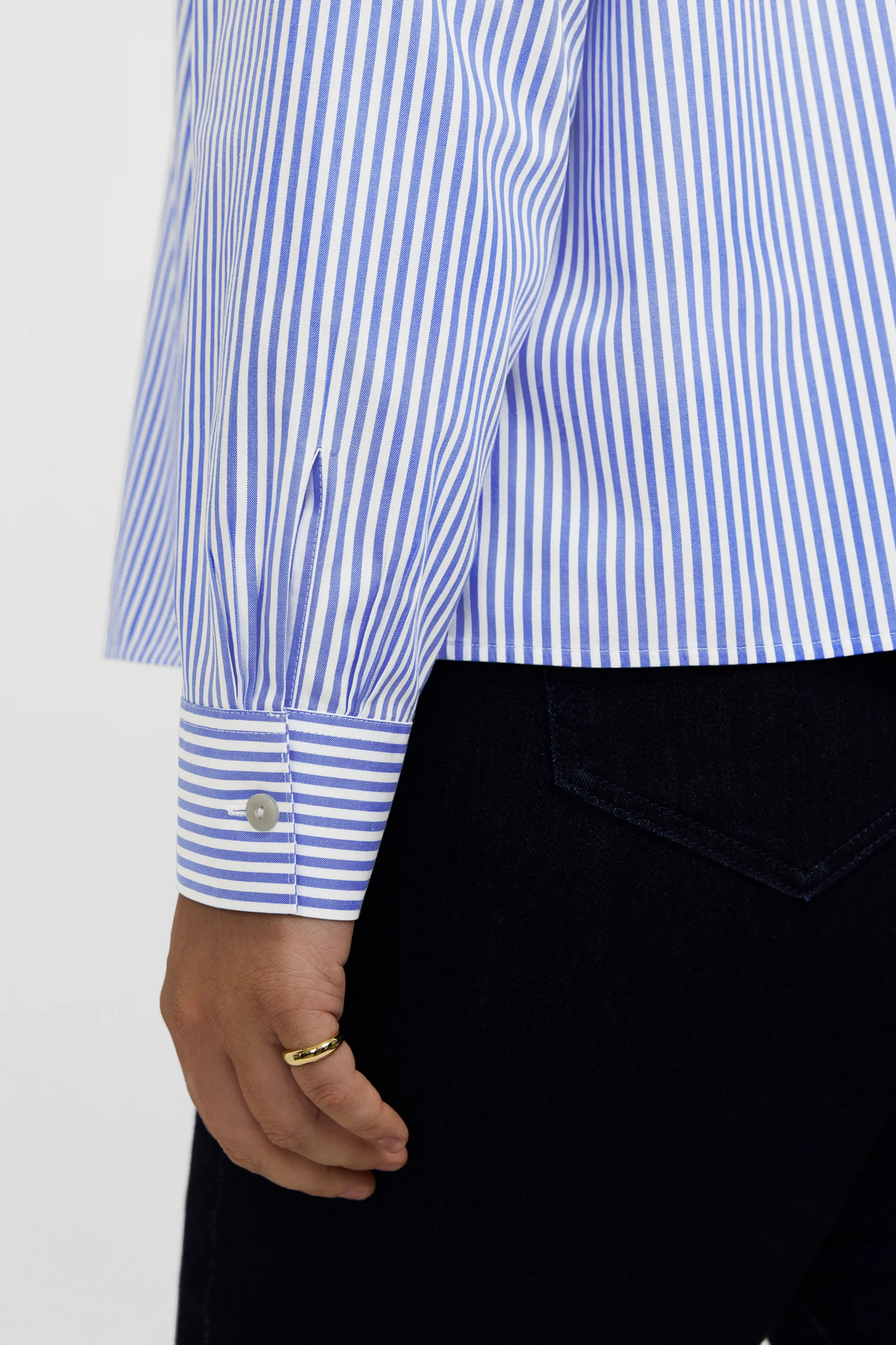 Jodie Plus No Iron Pinpoint Stripe Long Sleeve Short Shirt - Image 23