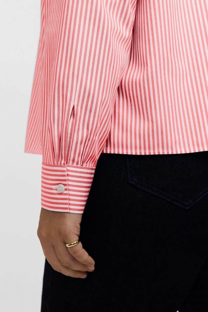 Jodie Plus No Iron Pinpoint Stripe Long Sleeve Short Shirt - Image 7