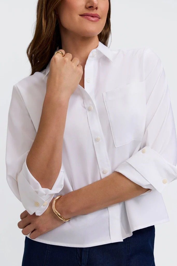Jodie Roll Tab Sleeve Short Shirt - Image 3