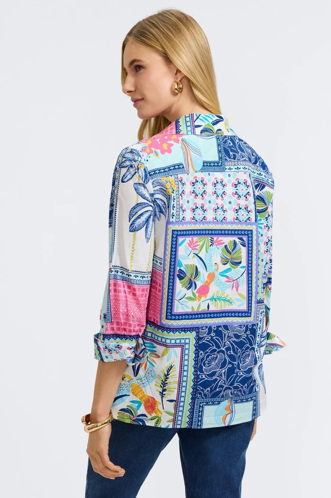 Julia Island Conversational 3/4 Sleeve Popover Shirt - Image 5