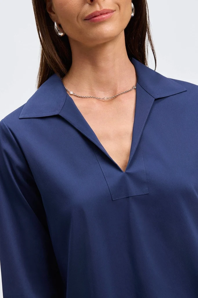 Julia No Iron Stretch Cotton 3/4 Sleeve Popover Shirt - Image 10