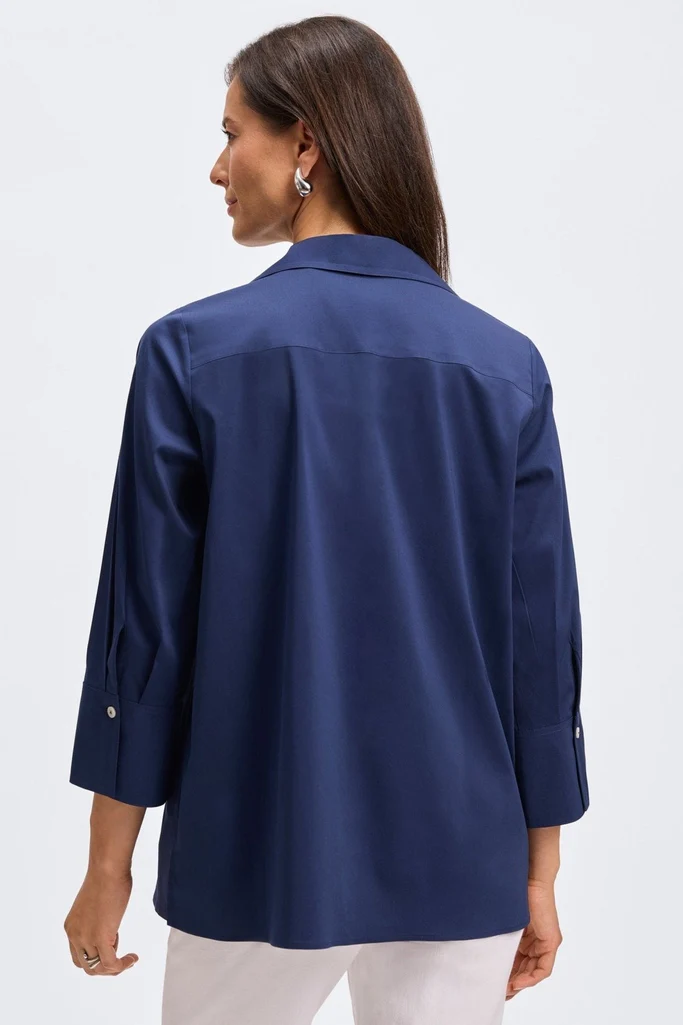 Julia No Iron Stretch Cotton 3/4 Sleeve Popover Shirt - Image 11