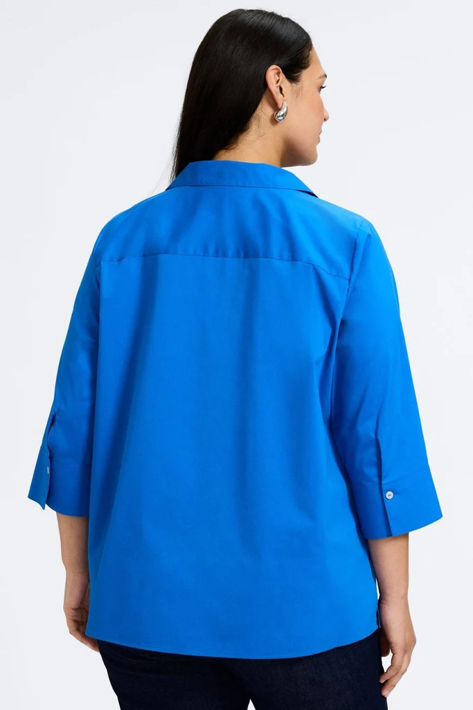 Julia Plus No Iron Stretch Cotton 3/4 Sleeve Popover Shirt - Image 15