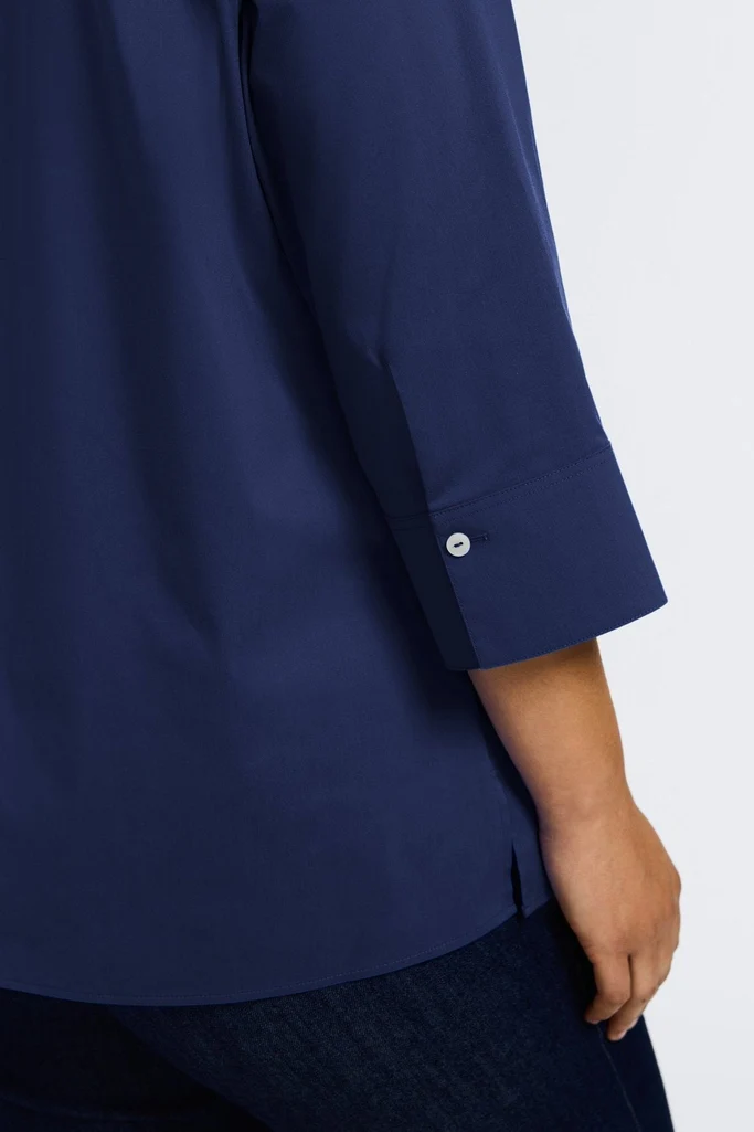 Julia Plus No Iron Stretch Cotton 3/4 Sleeve Popover Shirt - Image 6