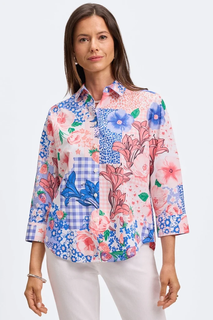 June Springtime Collage 3/4 Sleeve Shirt - Image 3