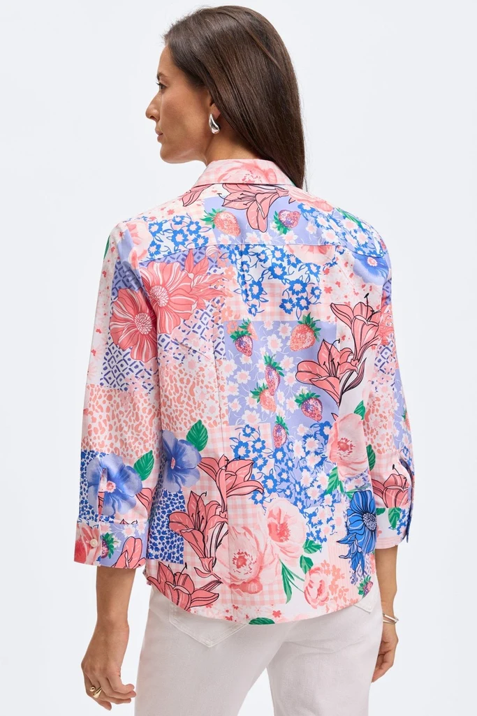 June Springtime Collage 3/4 Sleeve Shirt - Image 4