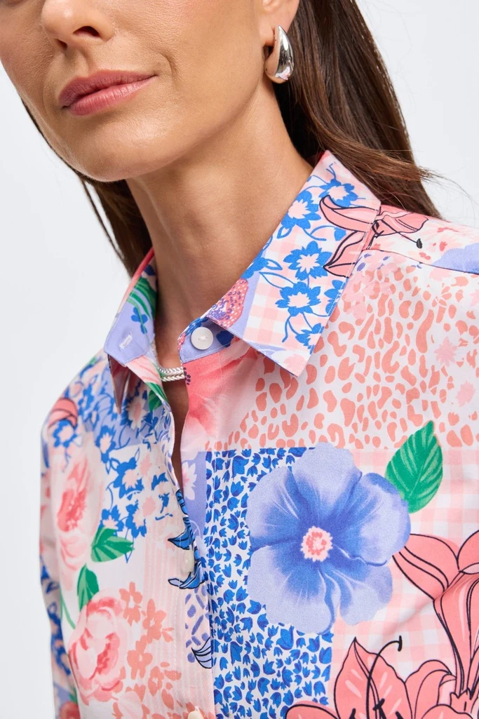 June Springtime Collage 3/4 Sleeve Shirt - Image 5