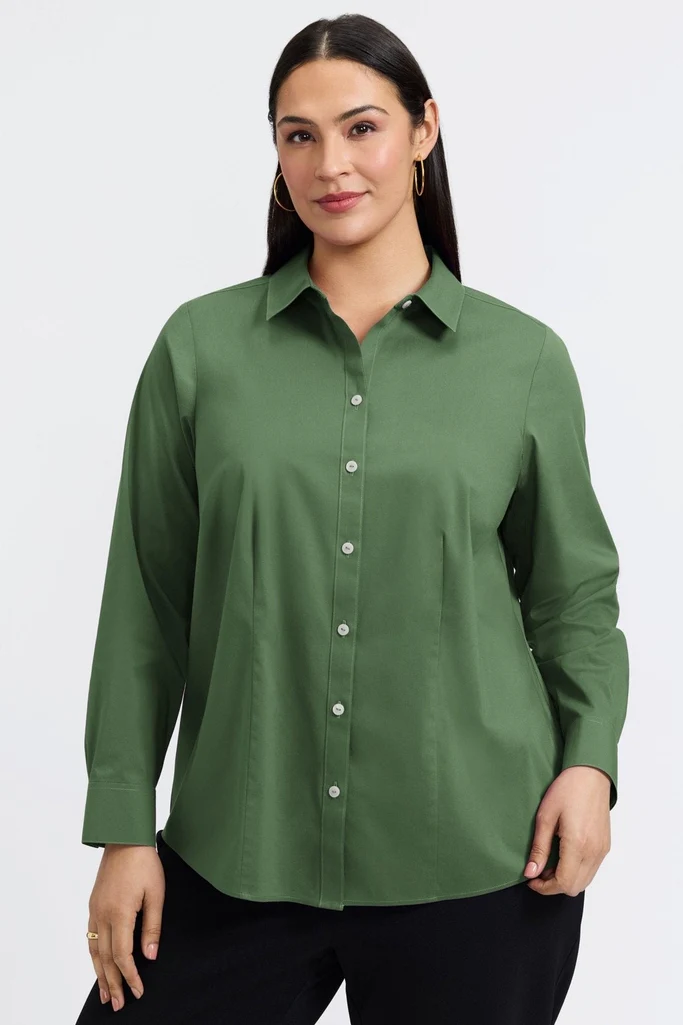 June Plus No Iron Stretch Long Sleeve Shirt - Image 11