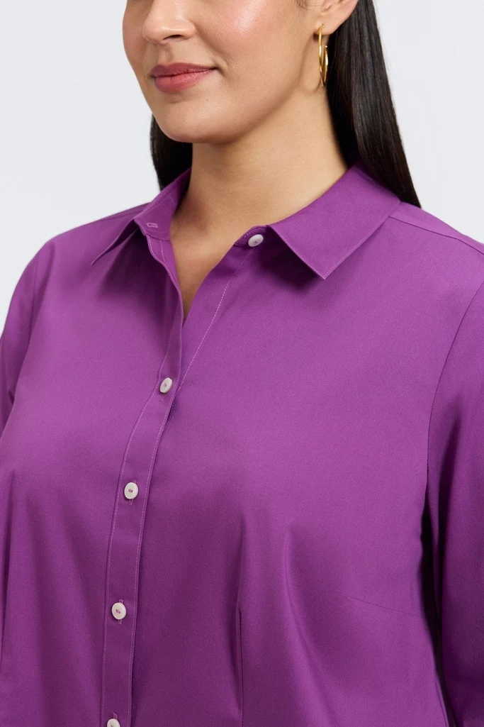 June Plus No Iron Stretch Long Sleeve Shirt - Image 5