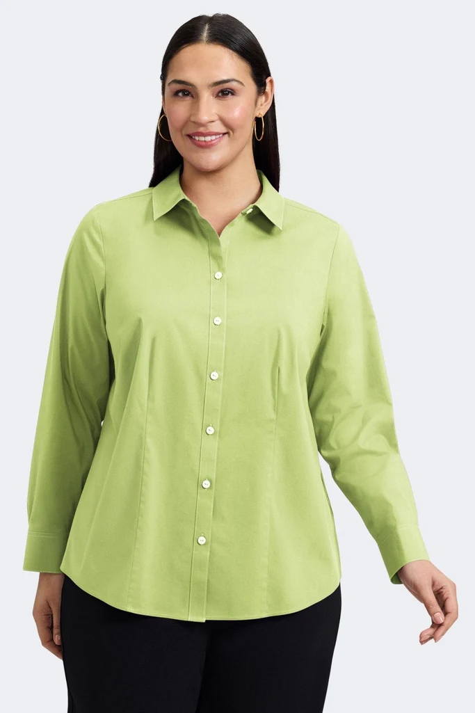 June Plus No Iron Stretch Long Sleeve Shirt - Image 7