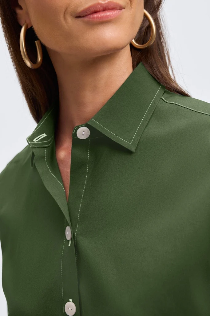 Kelly No Iron Stretch 3/4 Sleeve Shirt - Image 13