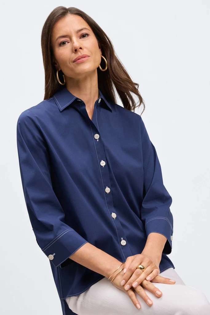 Kelly No Iron Stretch 3/4 Sleeve Shirt - Image 5