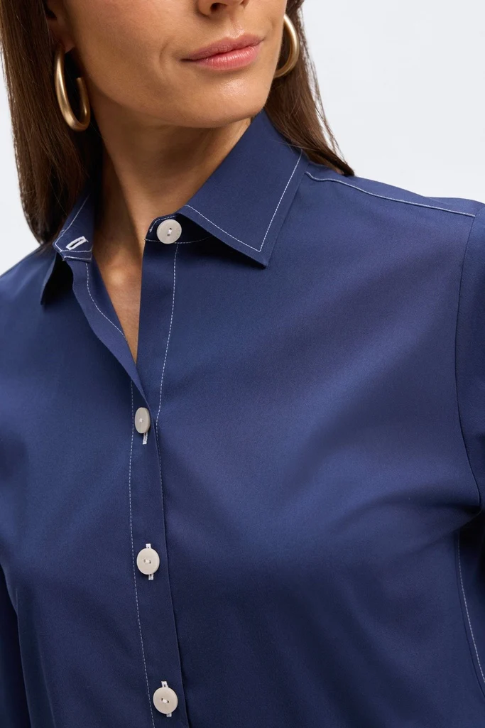 Kelly No Iron Stretch 3/4 Sleeve Shirt - Image 7