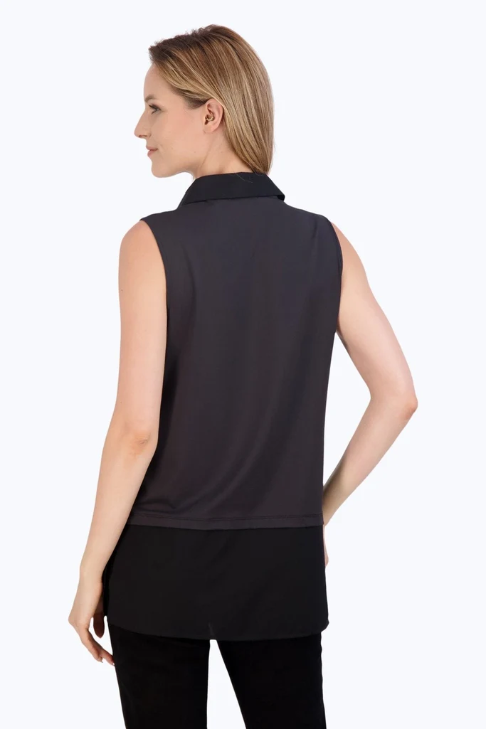 Sasha Knit-Woven Sleeveless Layering Tunic - Image 8