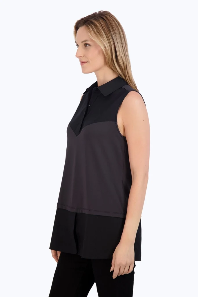 Sasha Knit-Woven Sleeveless Layering Tunic - Image 9