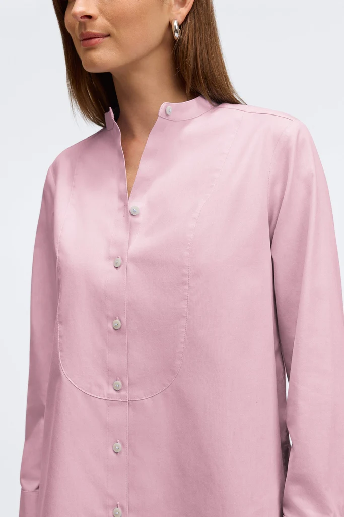 Kris No Iron Pinpoint Tuxedo Bib Long Sleeve Tunic - Image 13