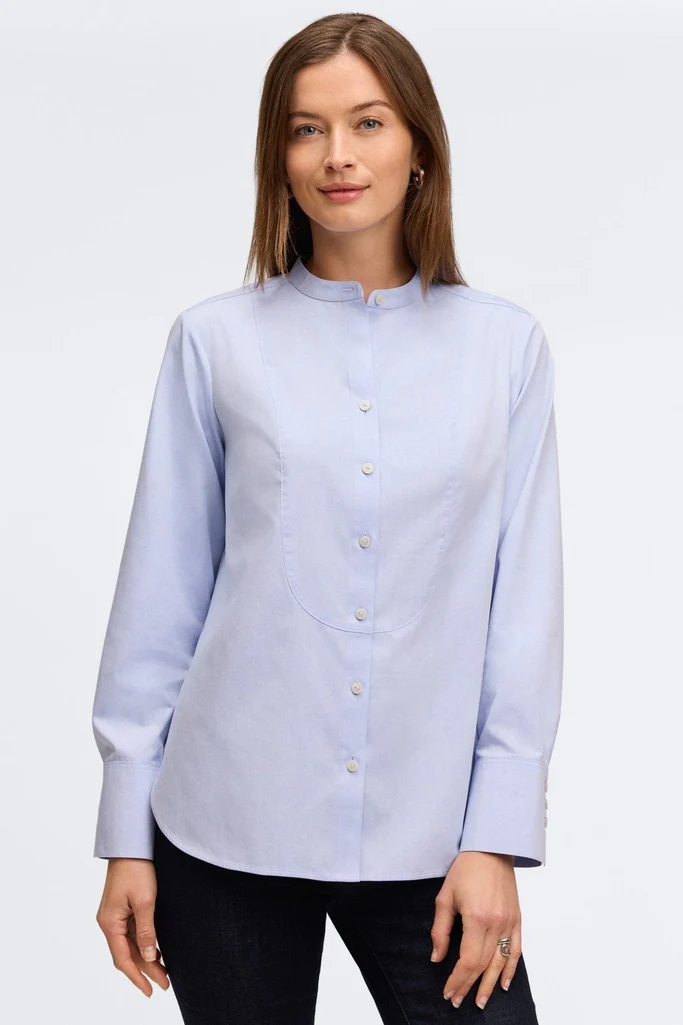 Kris No Iron Pinpoint Tuxedo Bib Long Sleeve Tunic - Image 8