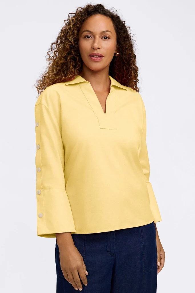 Lainey No Iron Pinpoint 3/4 Button Sleeve Shirt - Image 11