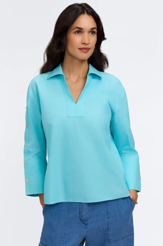 Lainey No Iron Pinpoint 3/4 Button Sleeve Shirt - Image 20