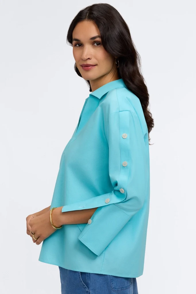Lainey No Iron Pinpoint 3/4 Button Sleeve Shirt - Image 21