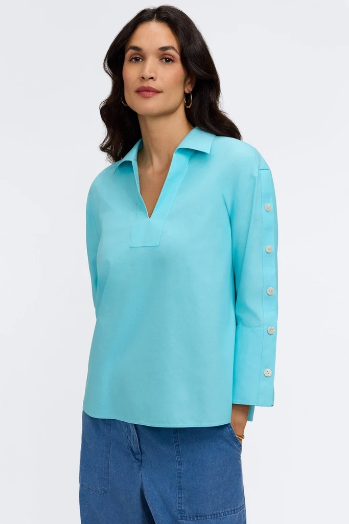 Lainey No Iron Pinpoint 3/4 Button Sleeve Shirt - Image 22