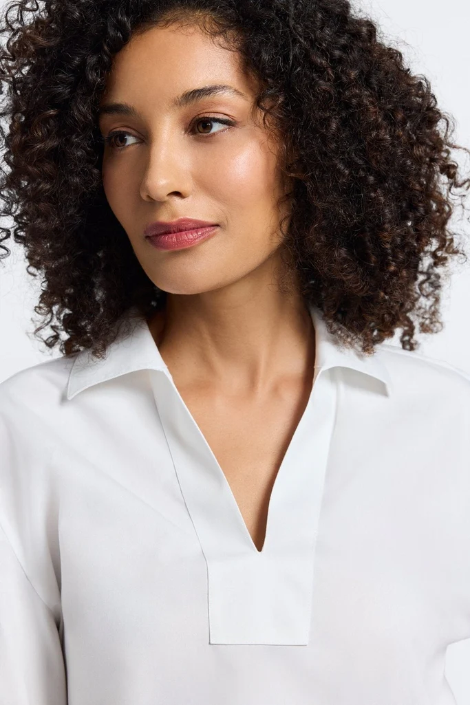 Lainey No Iron Pinpoint 3/4 Button Sleeve Shirt - Image 3