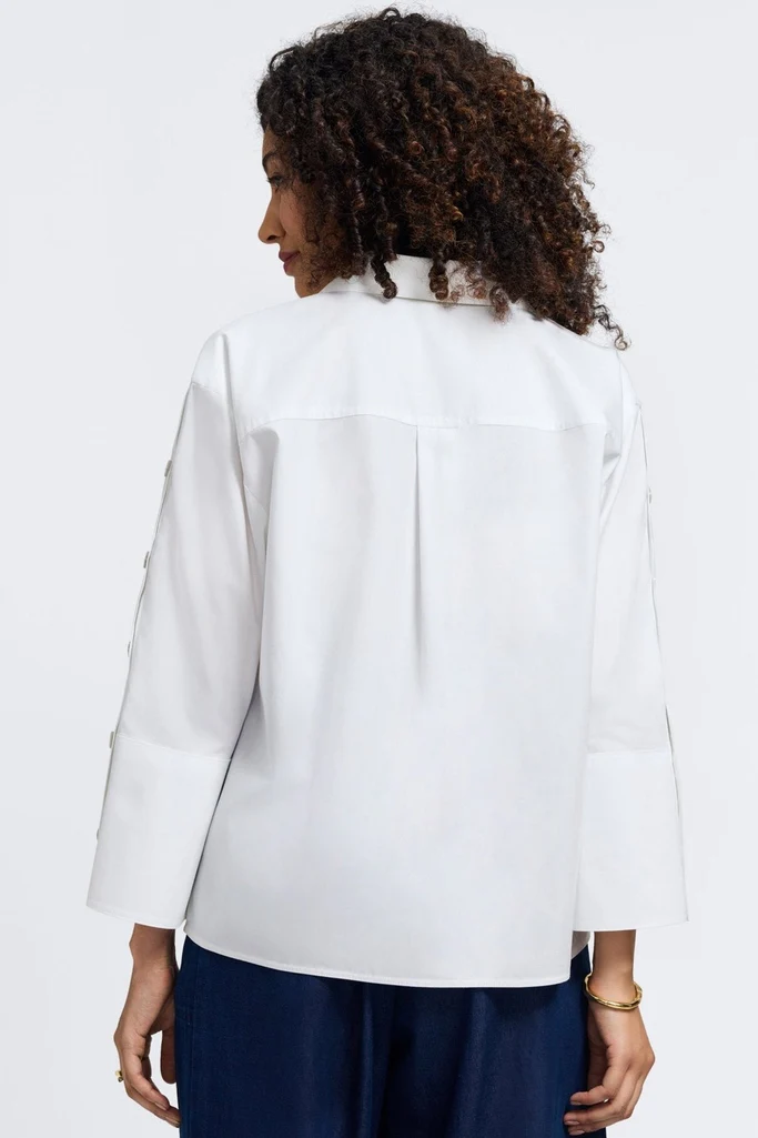 Lainey No Iron Pinpoint 3/4 Button Sleeve Shirt - Image 4