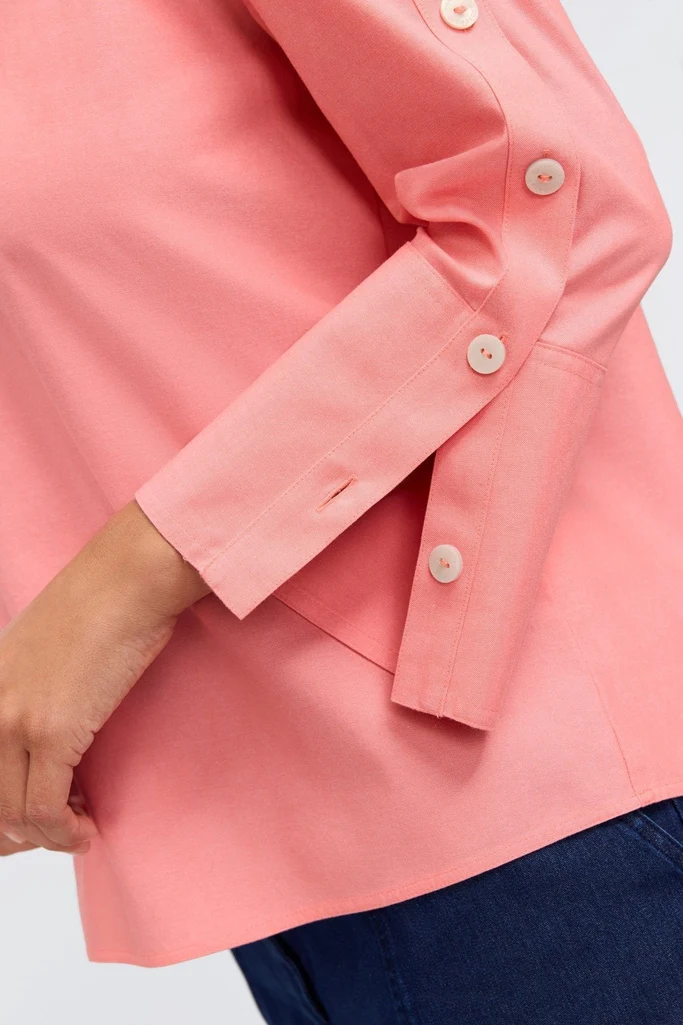 Lainey No Iron Pinpoint 3/4 Button Sleeve Shirt - Image 9
