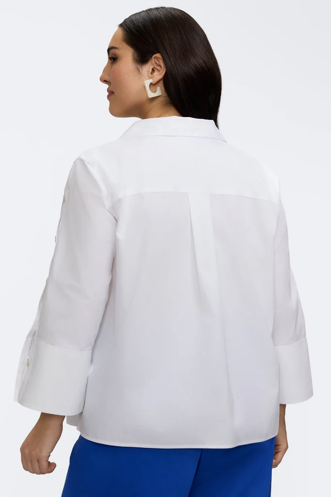 Lainey Plus No Iron Pinpoint 3/4 Button Sleeve Shirt - Image 14