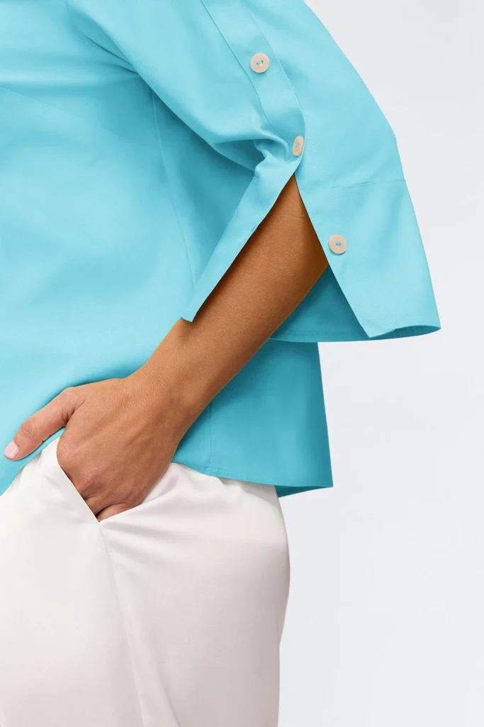 Lainey Plus No Iron Pinpoint 3/4 Button Sleeve Shirt - Image 21