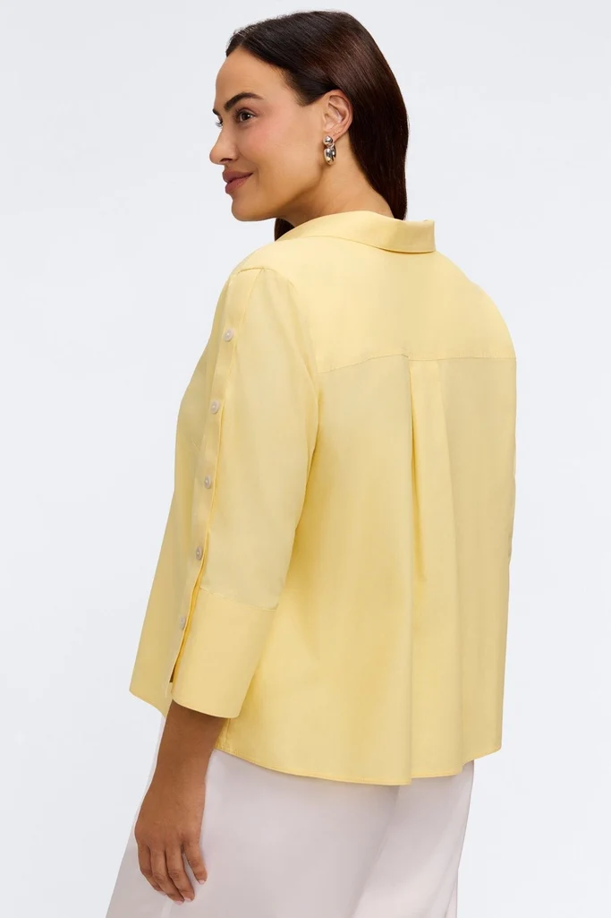 Lainey Plus No Iron Pinpoint 3/4 Button Sleeve Shirt - Image 5