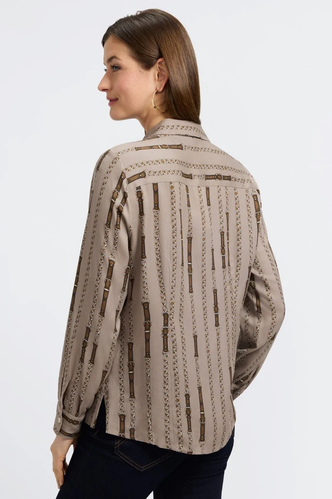 Luna Chain Stripe Long Sleeve Shirt - Image 4