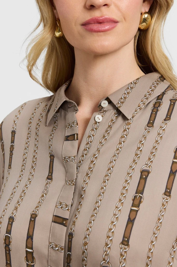 Luna Plus Chain Stripe Long Sleeve Shirt - Image 2