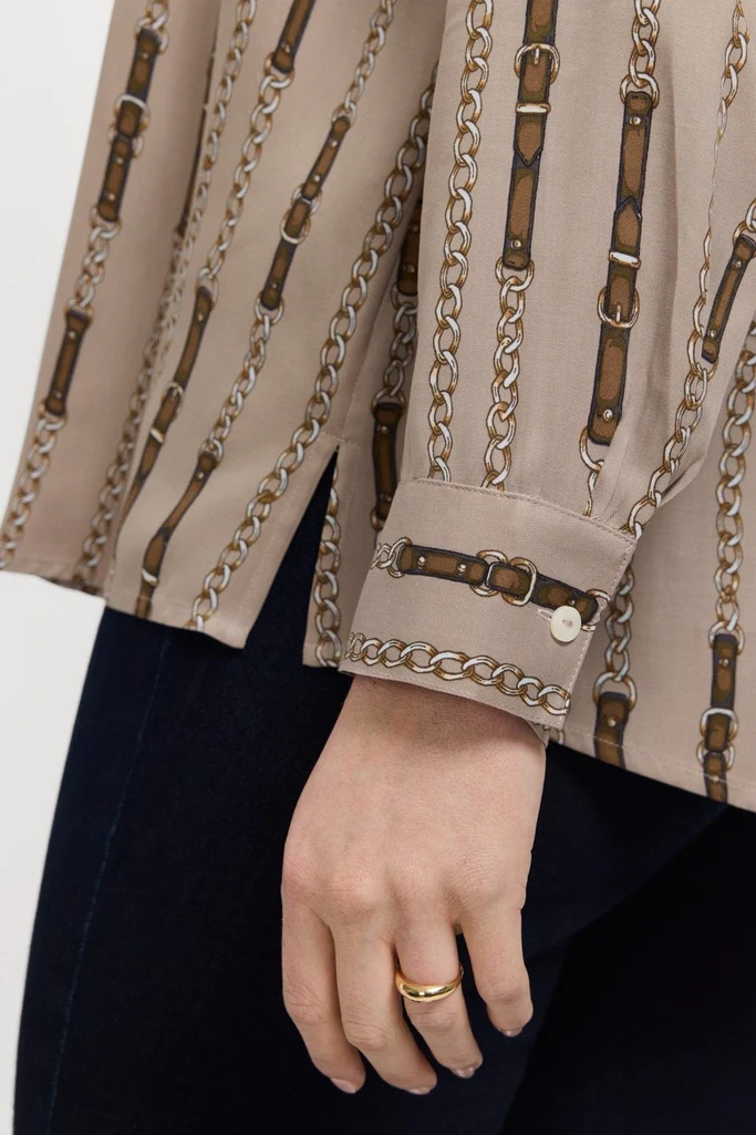 Luna Plus Chain Stripe Long Sleeve Shirt - Image 3