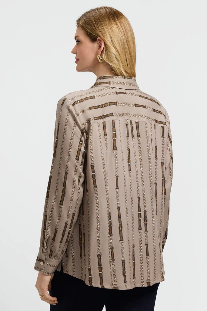 Luna Plus Chain Stripe Long Sleeve Shirt - Image 4