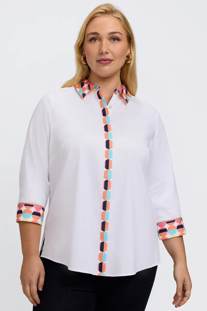 Luna Plus Retro Dot 3/4 Sleeve Shirt