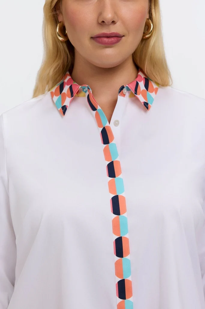 Luna Plus Retro Dot 3/4 Sleeve Shirt - Image 2