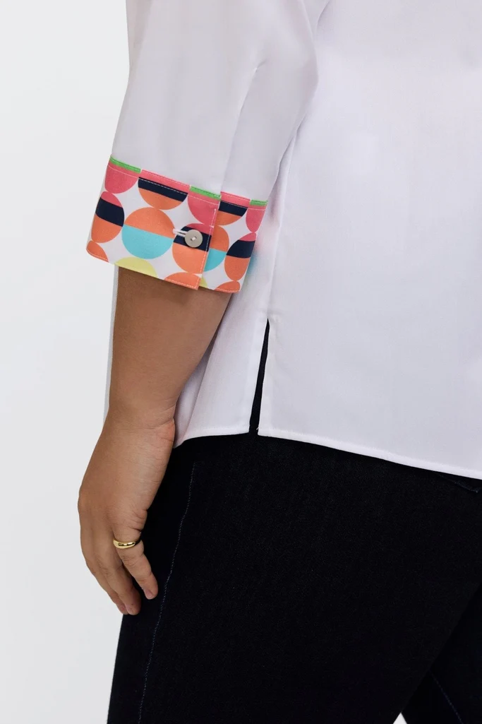 Luna Plus Retro Dot 3/4 Sleeve Shirt - Image 3