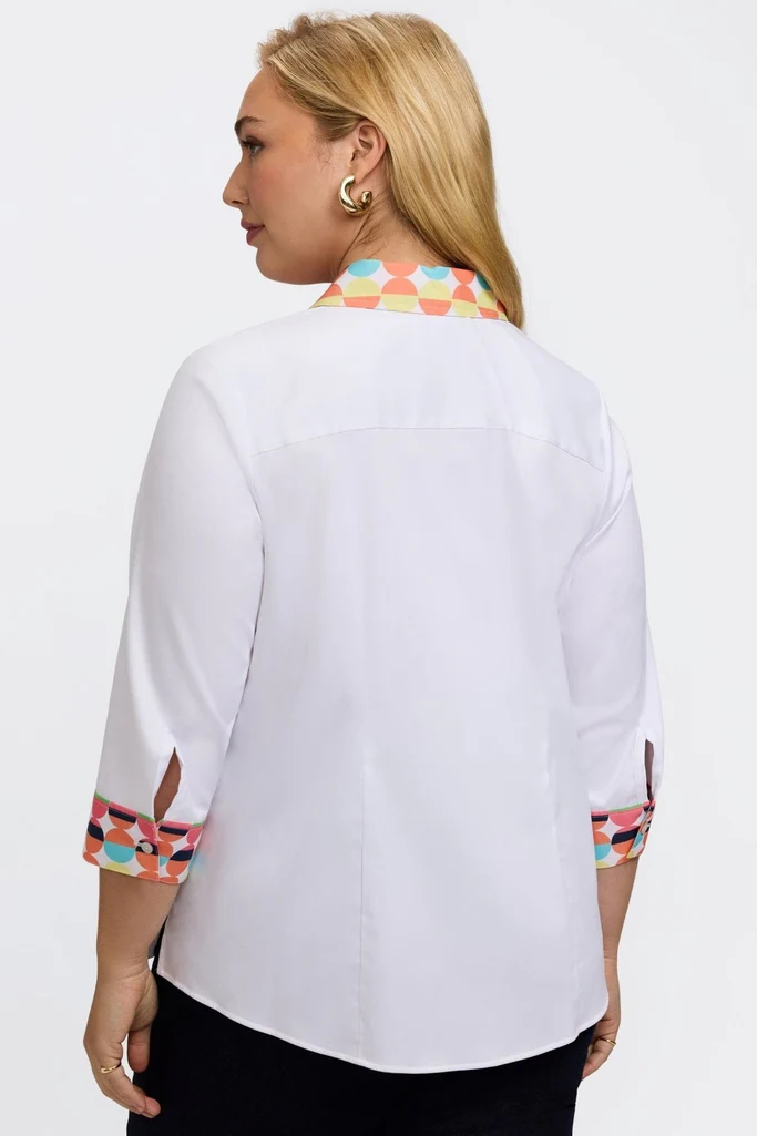 Luna Plus Retro Dot 3/4 Sleeve Shirt - Image 4