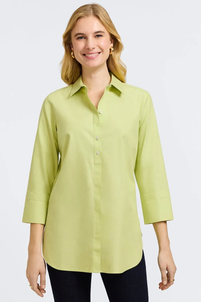 Madison No Iron Pinpoint 3/4 Sleeve Tunic - Image 22