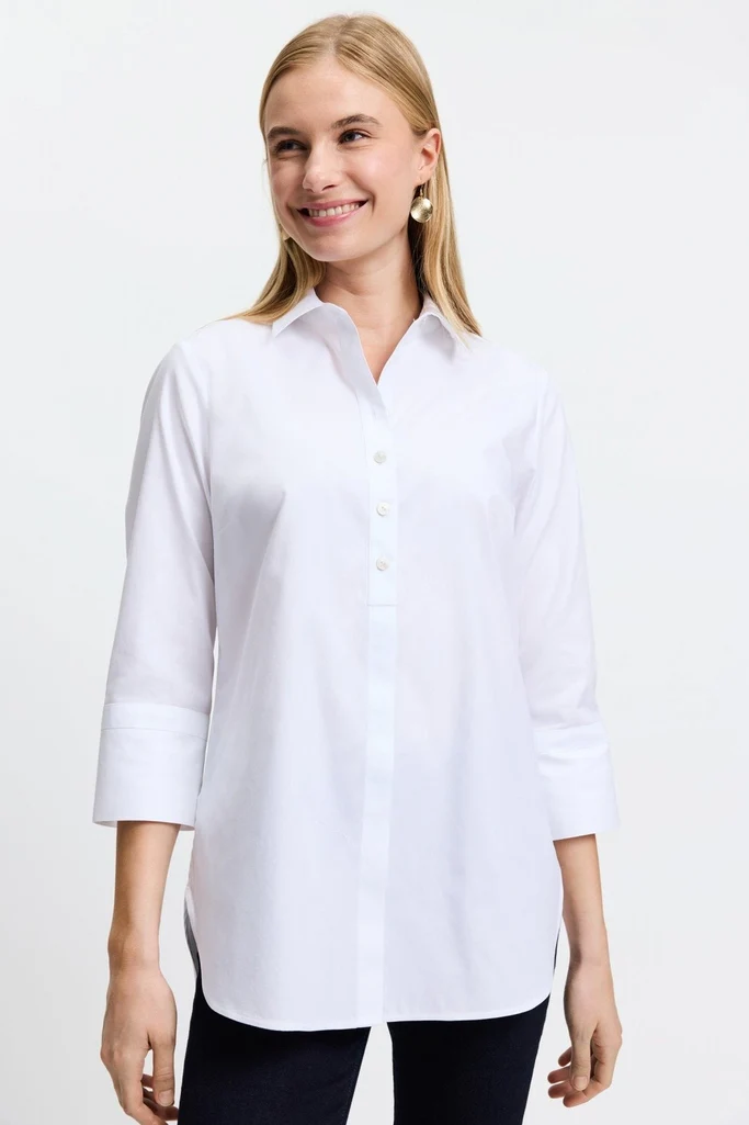 Madison No Iron Pinpoint 3/4 Sleeve Tunic - Image 26