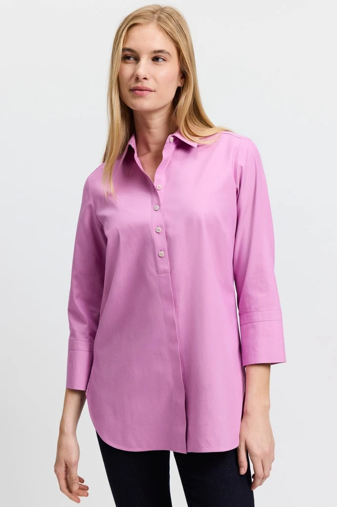 Madison No Iron Pinpoint 3/4 Sleeve Tunic - Image 39
