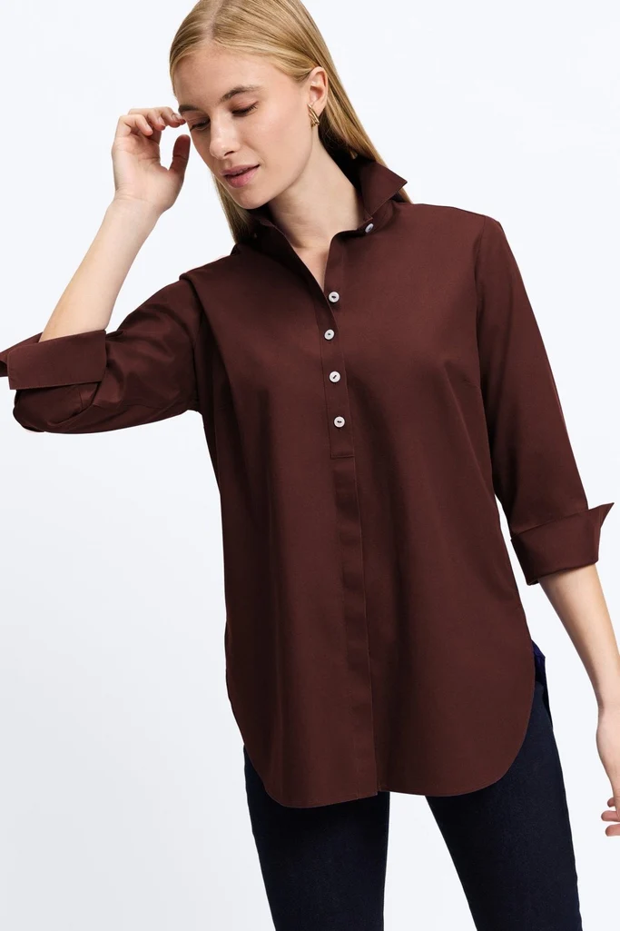 Madison No Iron Pinpoint 3/4 Sleeve Tunic - Image 8
