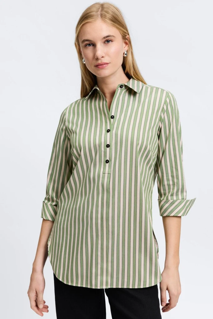 Madison No Iron Stretch Stripe 3/4 Sleeve Tunic - Image 12