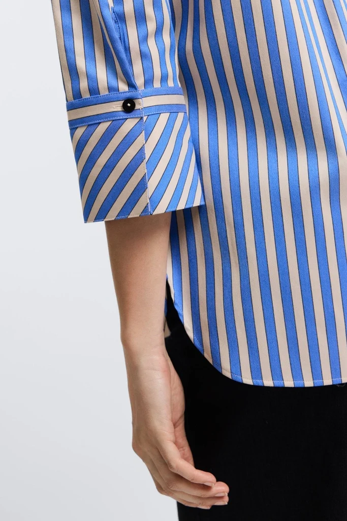 Madison No Iron Stretch Stripe 3/4 Sleeve Tunic - Image 5