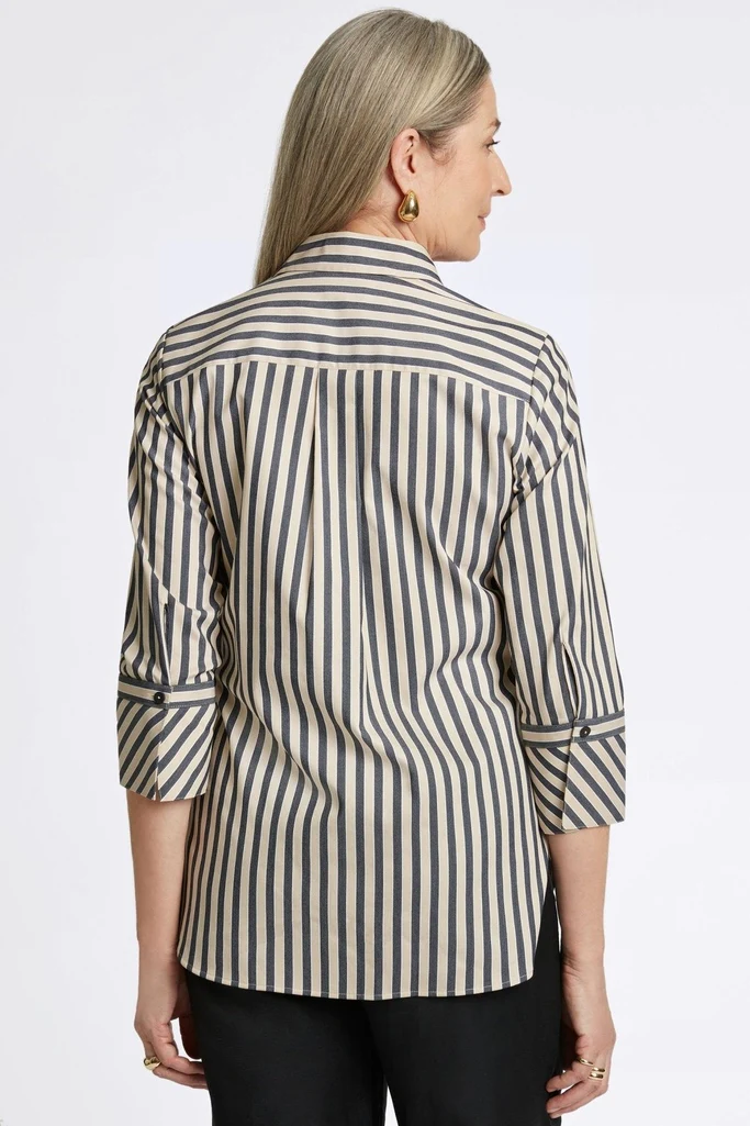 Madison No Iron Stretch Stripe 3/4 Sleeve Tunic - Image 9