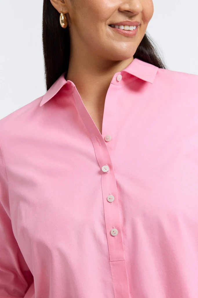 Madison Plus No Iron Pinpoint 3/4 Sleeve Tunic - Image 11