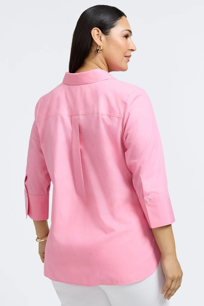 Madison Plus No Iron Pinpoint 3/4 Sleeve Tunic - Image 12