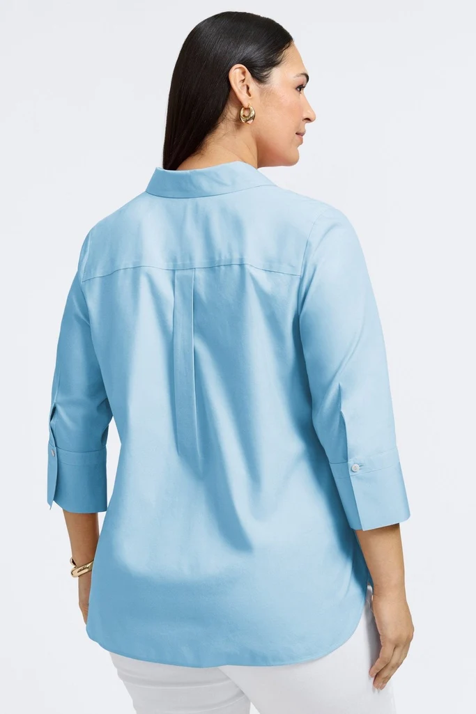 Madison Plus No Iron Pinpoint 3/4 Sleeve Tunic - Image 17