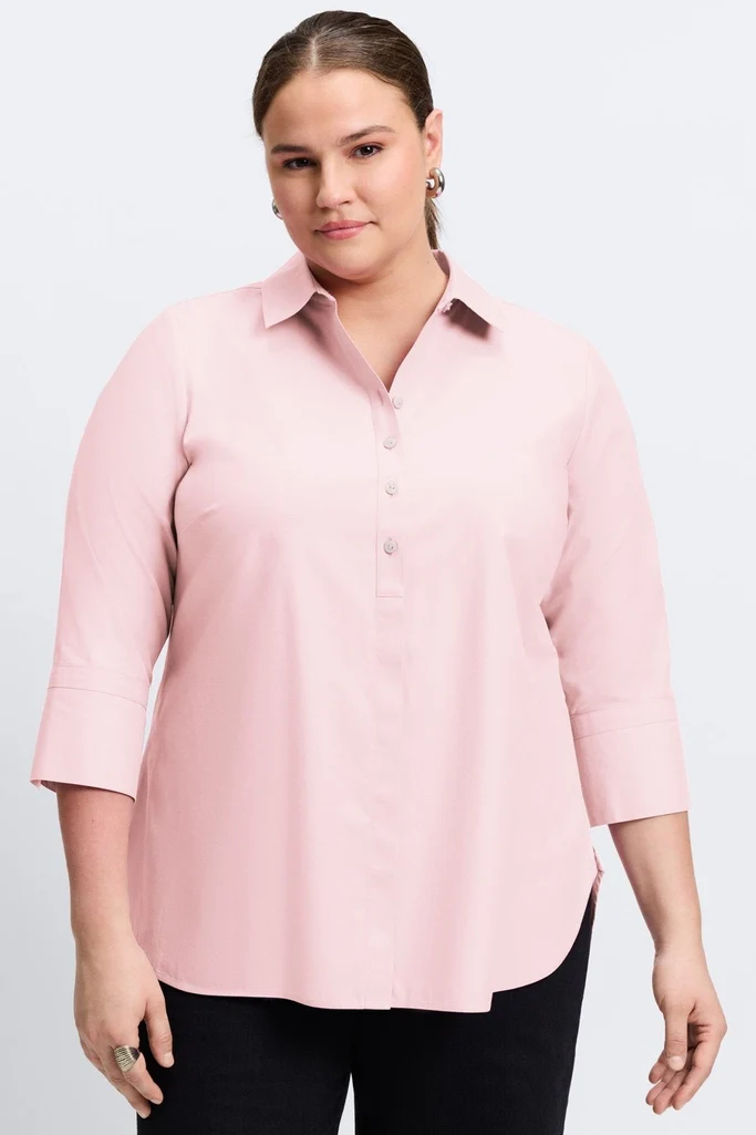 Madison Plus No Iron Pinpoint 3/4 Sleeve Tunic - Image 18